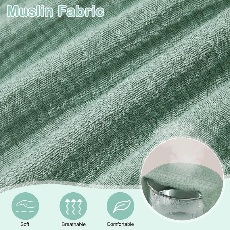 Basumee Muslin Bassinet Sheets for Baby Girl Boy 2 Pack Soft Breathable Baby Bedside Bassinet Fitted Sheets with Bottom Elastic Band 33''x17''x4'' Mattress Cover for Rectangle Oval Hourglass Bassinets - Image 2